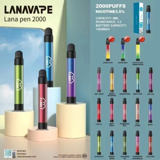 LANA 拉娜 一次性電子煙 拋棄式電子菸 正品保證 2000口🍬台灣現貨