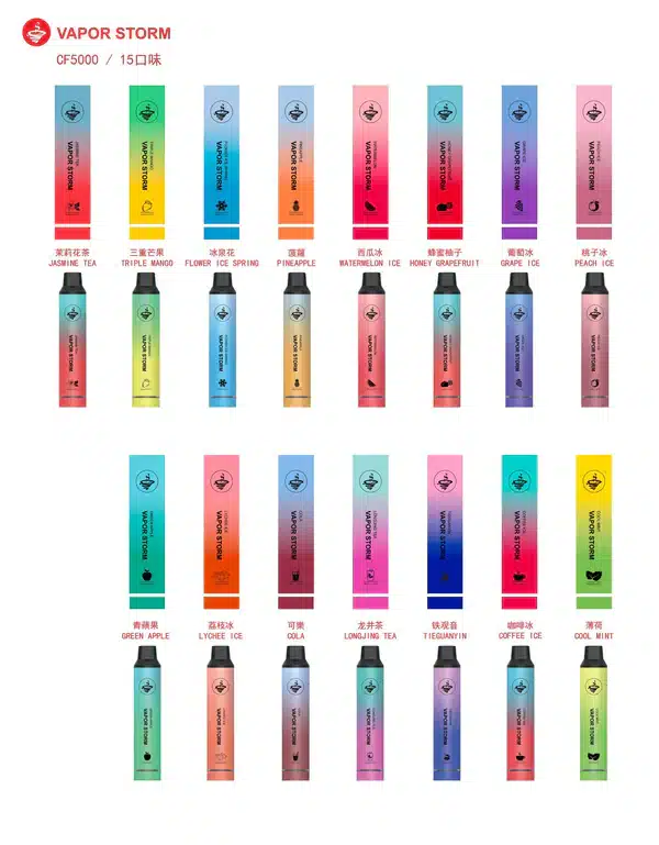 VAPOR STORM-風暴-CF5000 發光拋棄式/一次性電-子-煙- 飛霧5000口 6 風暴-CF5000